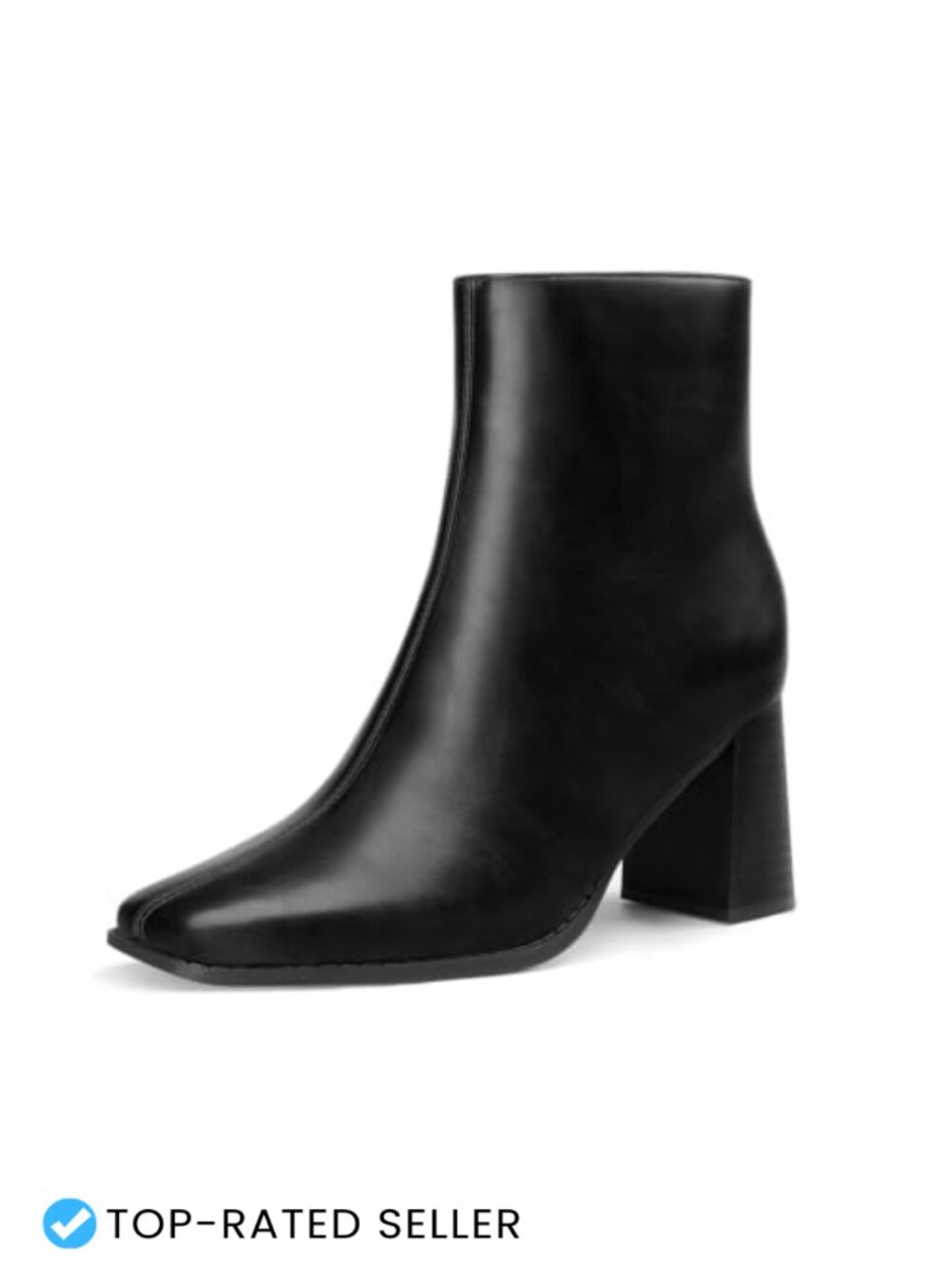 Square Toe Chunky Block Heel Ankle Boots Side Zip Dress Booties